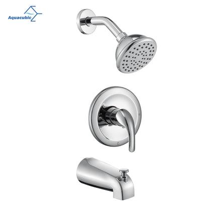 US Inventory Shipment Home Chrome Bathroom Concealed Shower Faucet with Pressure Balance Valve and Tub Spout