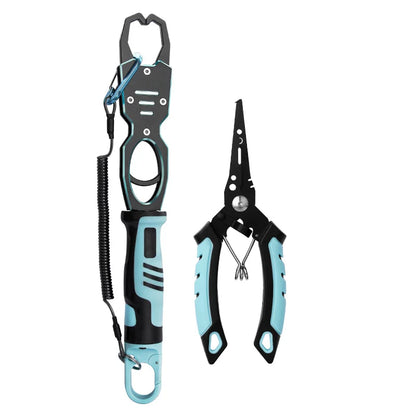 Selco Anti Slip Fish Lip Grabber Portable Fishing Grip Tool with Lanyard and Storage Bag