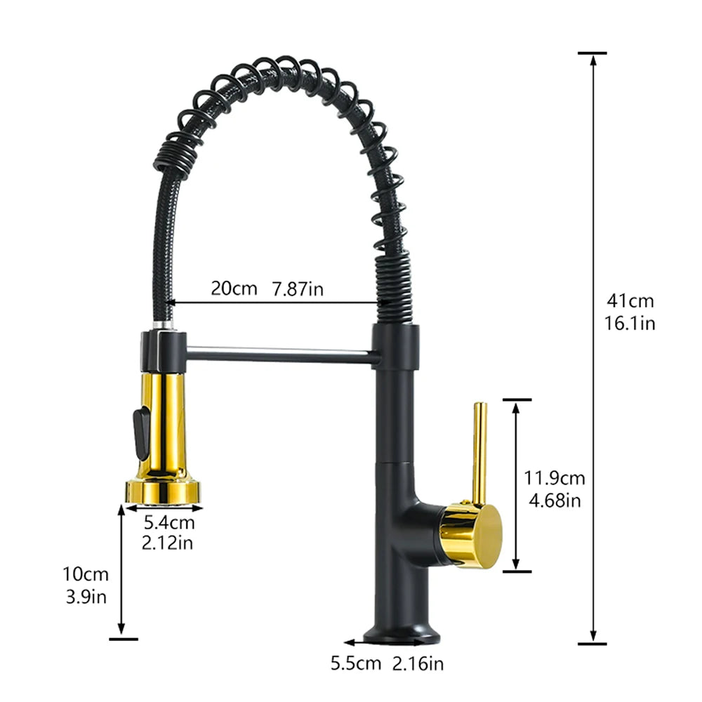 Modern Single-Handle Brass Faucet with Retractable Universal Rotatable Feature for Hotel Kitchen Use American Style