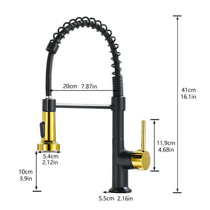 Modern Single-Handle Brass Faucet with Retractable Universal Rotatable Feature for Hotel Kitchen Use American Style