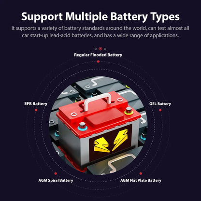 BM560 12V 6V Battery Tester Car Motor Battery System Analyzer 100-2000CCA 2-220AH Charging Cranking Test Tools for Car PK KW650