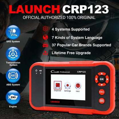USA EU Warehouse 2025 LAUNCH X431 CRP123 V2.0 OBD2 EOBD Obd Diagnostic Scanner Auto DiagnosticBTool ObdII Crp123 Code Reader