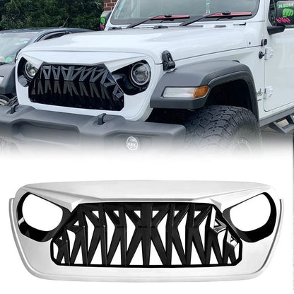 US STOCK Black & White Shark Grille for 2018-2022 jeep wrangler jl Accessories /Gladiator JT Accessories