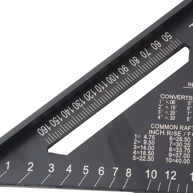 L-HT102 Triangle Ruler 7 Inch Aluminum Alloy Metric Angle Carpenter Measurement Ruler Woodworking Tools Measuring