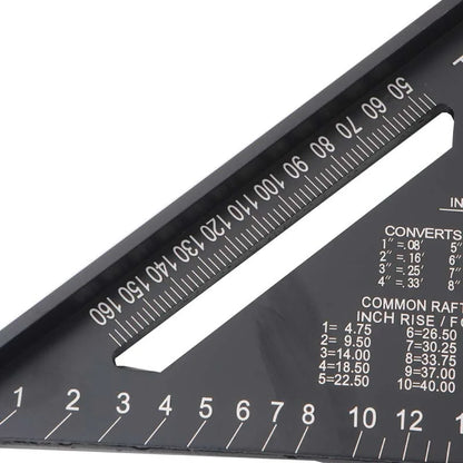 L-HT102 Triangle Ruler 7 Inch Aluminum Alloy Metric Angle Carpenter Measurement Ruler Woodworking Tools Measuring