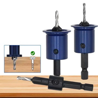 Blue Hex TCT Countersink Drill With Stopper Alloy Head Conical Step Drill With Screw Mounted Woodworking Drilling Bit