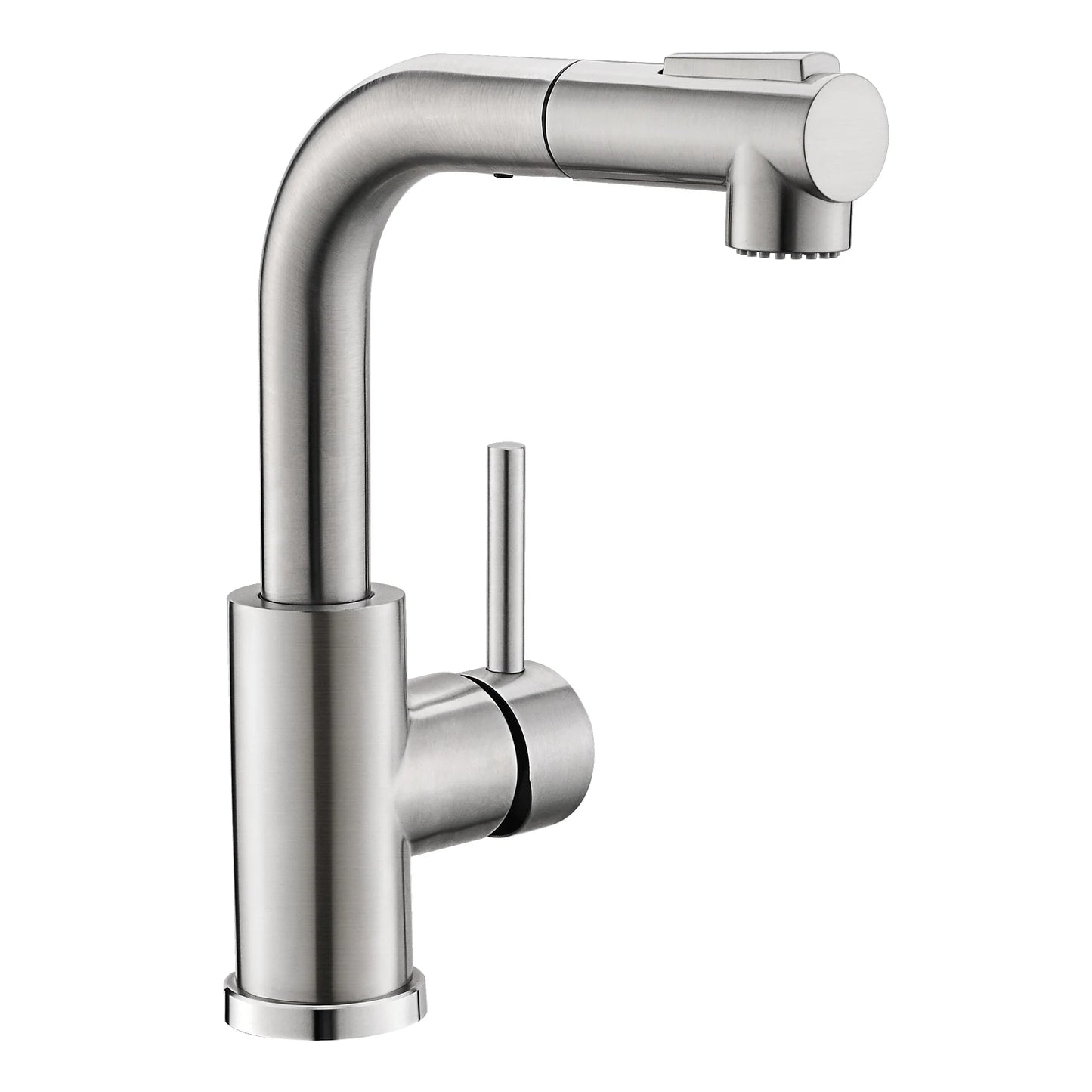 Modern Single Handle Pull Stainless Steel Kitchen Sink Faucet Brushed Nickel Sprayer Classic Style Hot Cold Water Single Hole