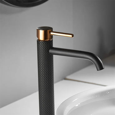 For FLG OEM Modern Luxury Antique Basin Faucet Blackened Brass Bathroom Tap with Ceramic Valve Core Free Spare Parts