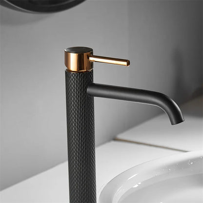 For FLG OEM Modern Luxury Antique Basin Faucet Blackened Brass Bathroom Tap with Ceramic Valve Core Free Spare Parts