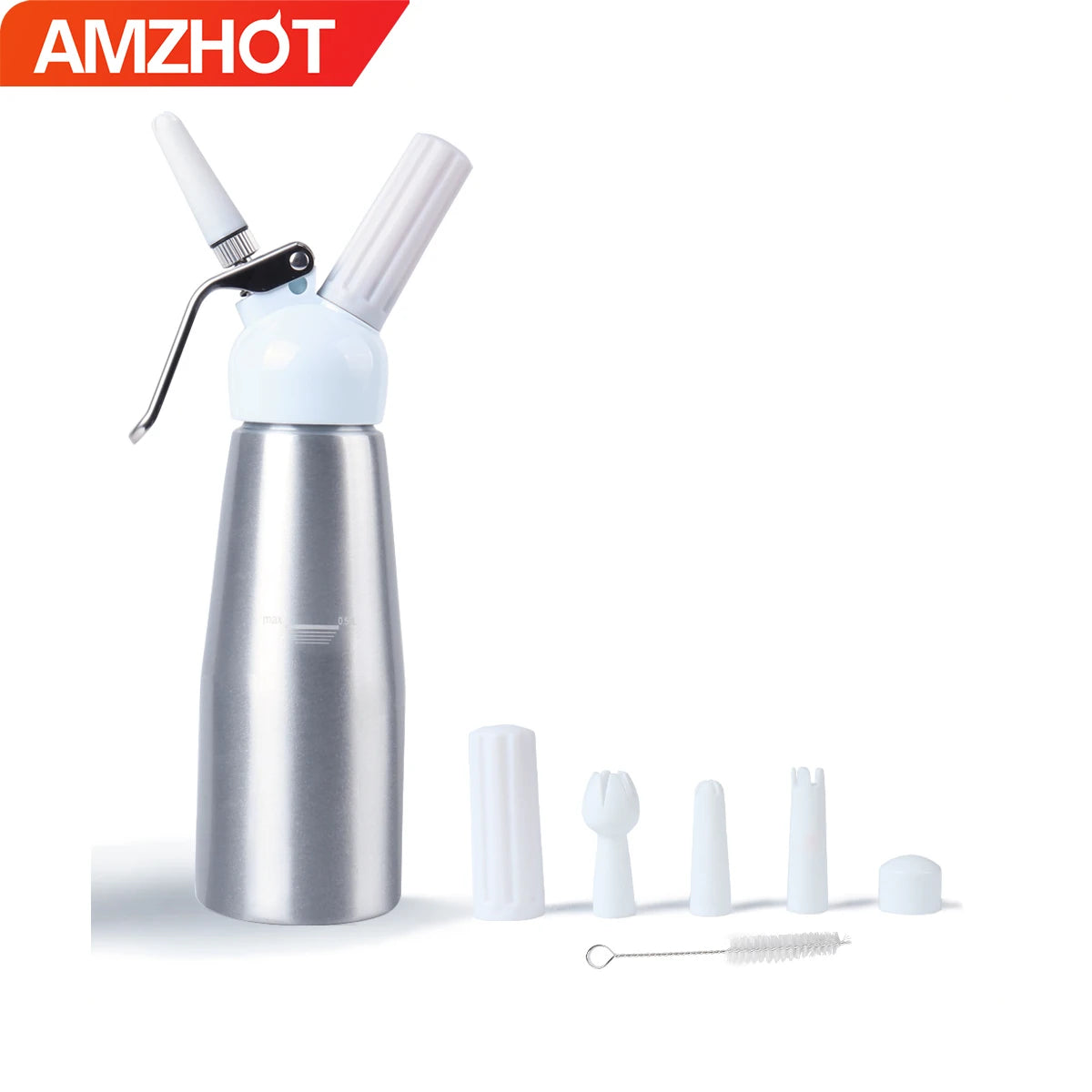 103-0001 Custom LOGO Aluminium 500ML Whip Cream Dispenser Cream Whipper with Decorating Tips