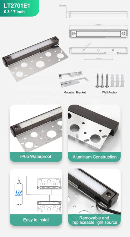 USA Warehouse Low Voltage Led Retaining Wall Stone Lights Outdoor Garden Paver Patio Landscape Stair Step Hardscape Light