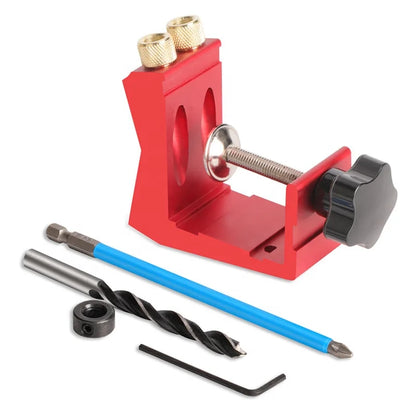 Pocket Hole Jig Kit Woodworking Punch All-Matel Pocket Screw Jig with 3 Drilling Hole Tools, type - Pocket Hole Jig