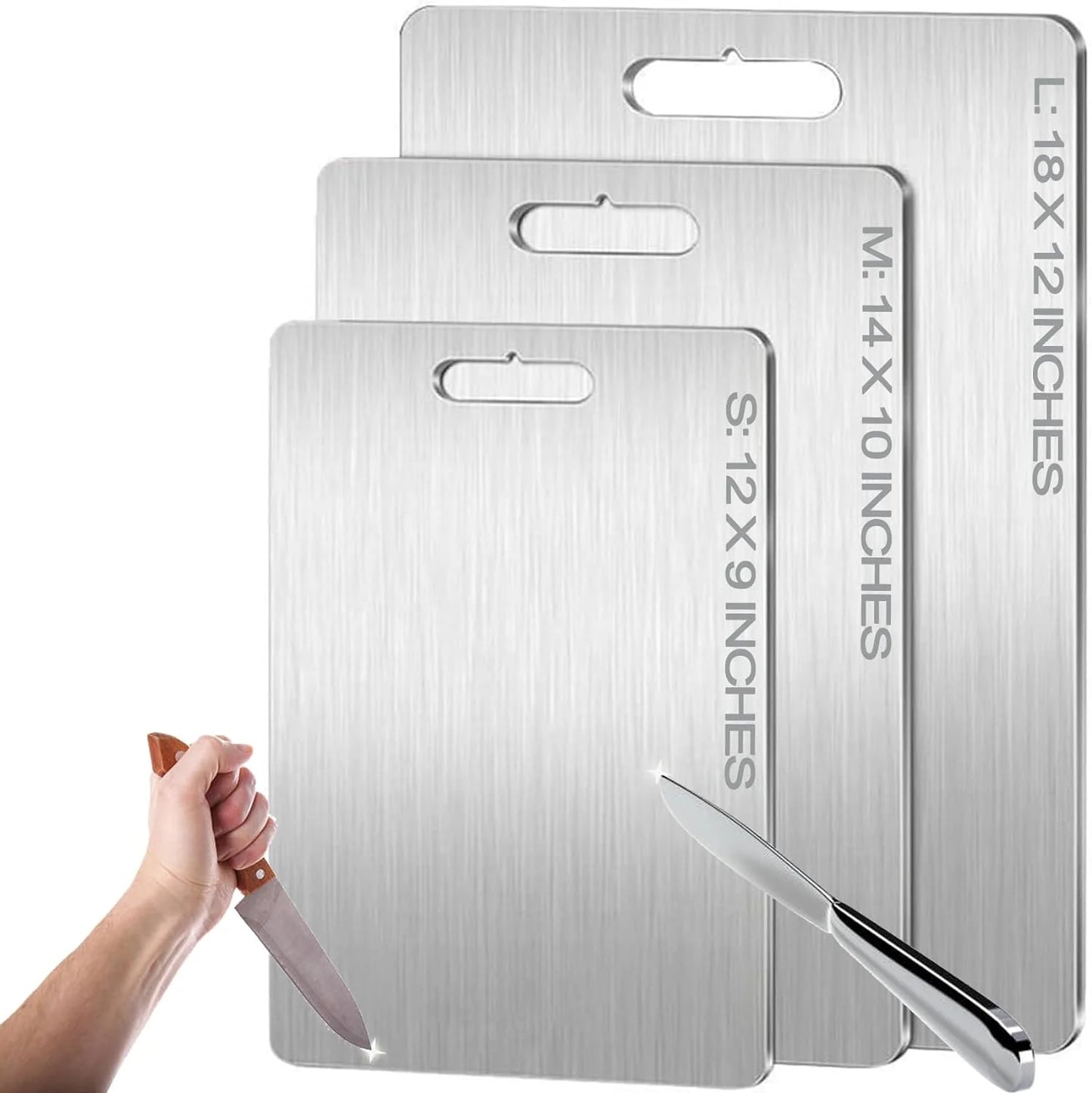 New Arrival Kitchen Gadget 304 Stainless Steel Metal Titanium Cutting Board for Kitchen