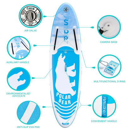 FUNWATER Dropshipping OEM Hot Sales 10'6" Blue Paddleboard Sub Board Stand up Paddle Price Surfboards Water Sport Isup