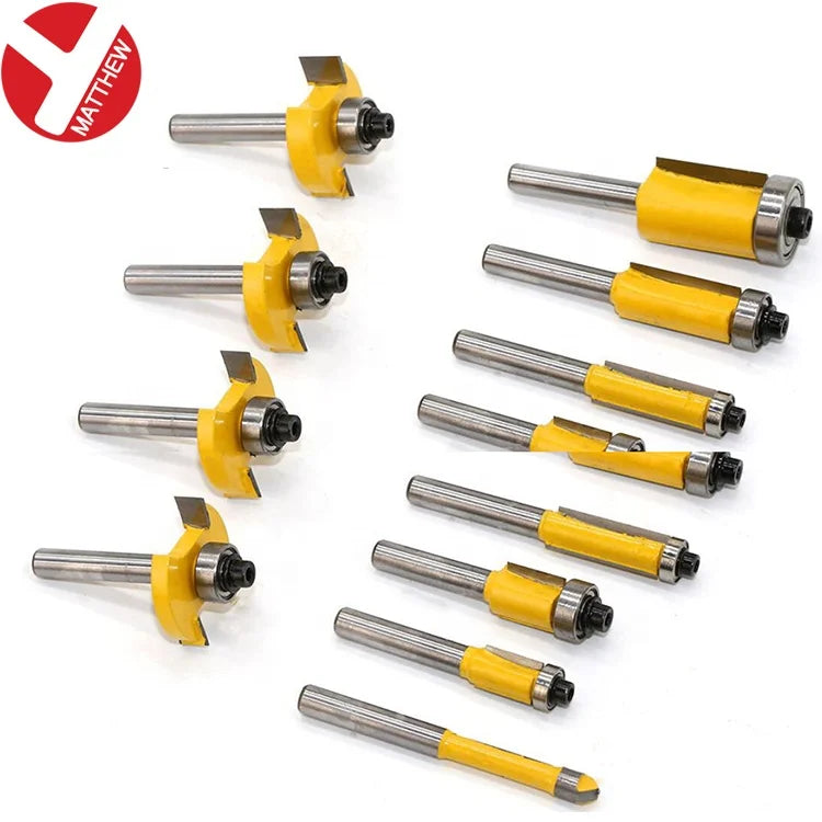 35pcs Aluminum Box Pack Tungsten Steel Panel Wood Router Bits Set with 1/4 Round Shank