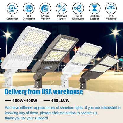 Area Light 5000K 44800Lm 100~277V Fixture Replaces 150W-320W HID Led Street Shoebox Light