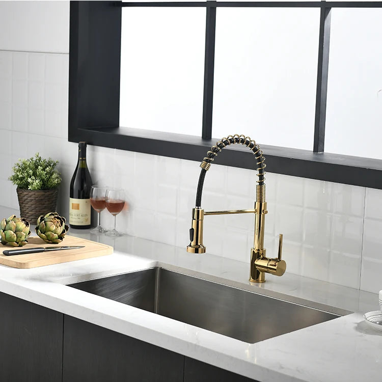 High Quality Single Handle Modern Kitchen Faucet Commercial Home Water Tap with Brass Ceramic Classic Contemporary Accessories