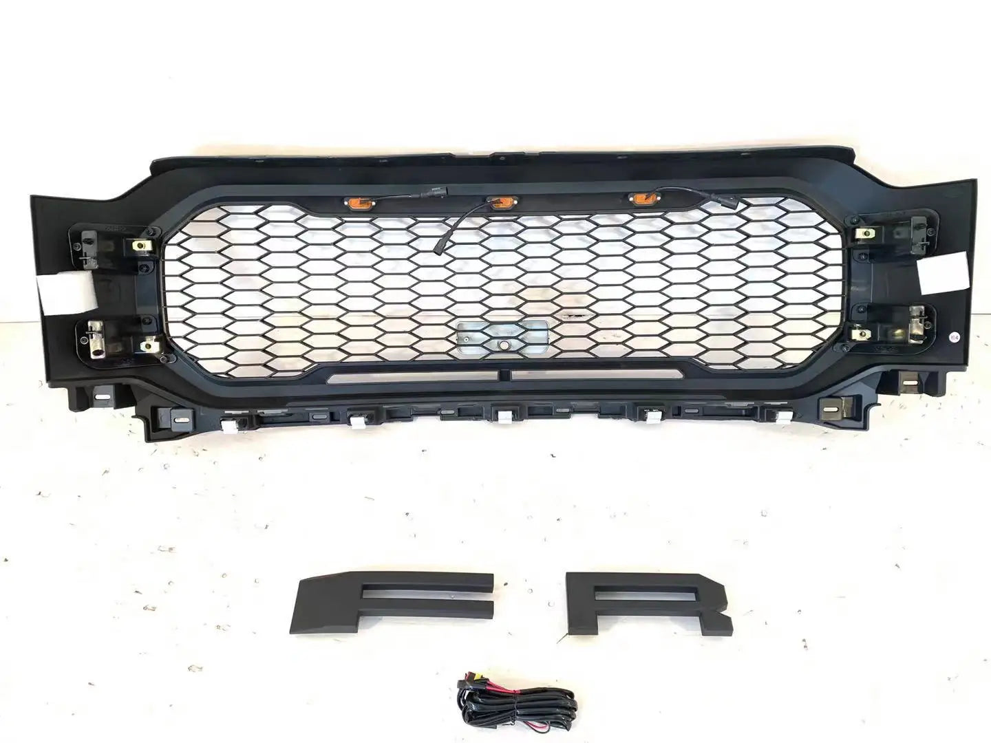 2021Matte Black Front Grill Raptor Style W/LED Amber Fit for Ford F150