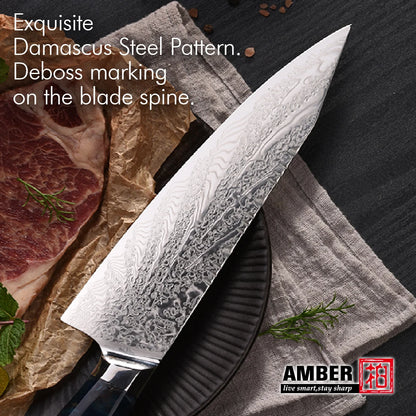 Color Resin Handle 73 Layers Japanese AUS 10 Chef Knife Set Damascus Steel Kitchen Knife Set
