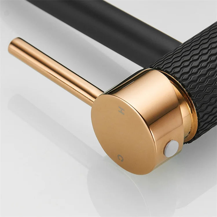 For FLG OEM Modern Luxury Antique Basin Faucet Blackened Brass Bathroom Tap with Ceramic Valve Core Free Spare Parts