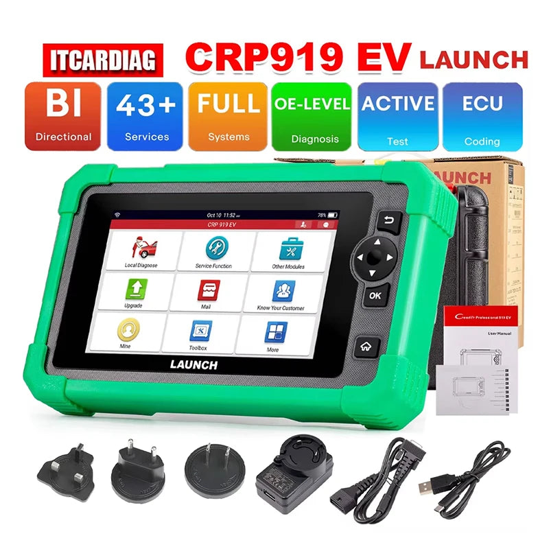 USA EU Warehouse Launch CRP919 EV Automotive Scanner With CANFD DOIP All System Code Reader for New Energy Cars