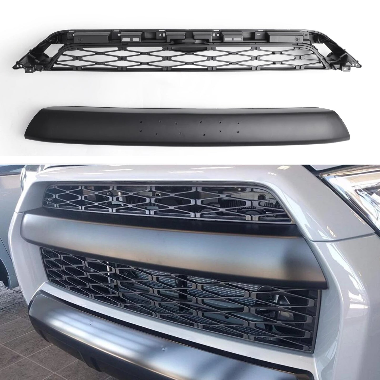 2PCS PZ323-35056 Front Grille for Toyota 4Runner TRD PRO 2014-2019 PZ327-35053 Car Grille With Logo