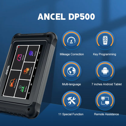 ANCEL DP500 Professional OBD2 Auto Diagnostic Tool Cluster Calibriation Reset & Immobilizer Car Key Programmer 1-Year Warranty