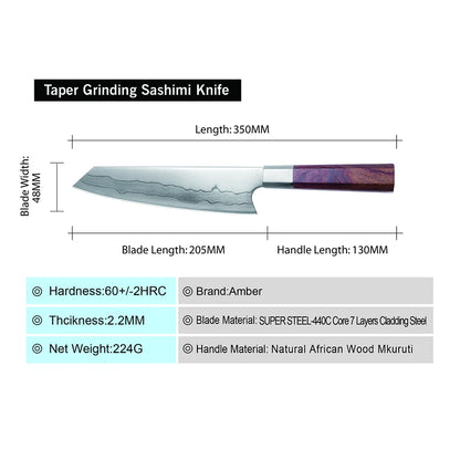 Hot 8 Inch Mkuruti Wood Handle Japanese Kiritsuke Kitchen Knife Vg10 Chef Damascus Knife