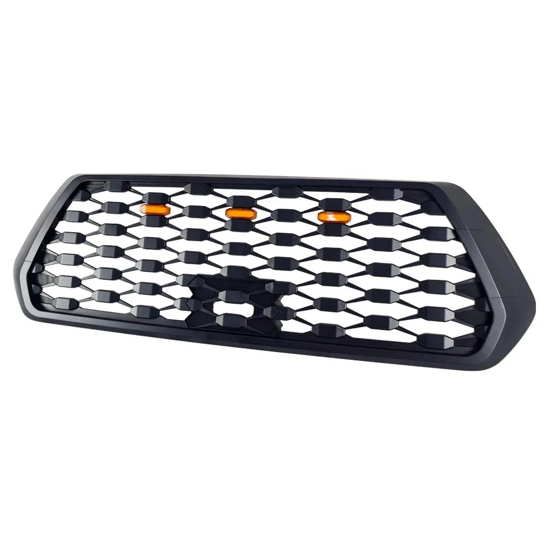 US Stock Front Mesh Matte Black Grille With Amber Lights for 2016-2021 Toyota Tacoma