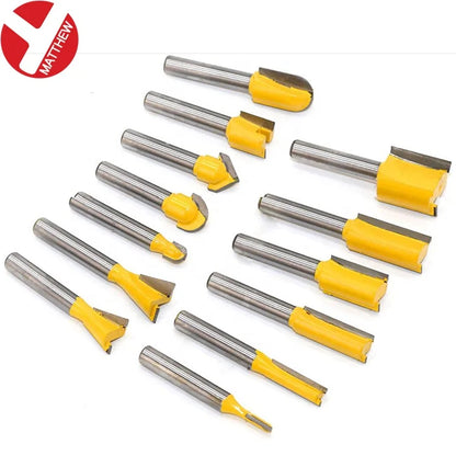 35pcs Aluminum Box Pack Tungsten Steel Panel Wood Router Bits Set with 1/4 Round Shank