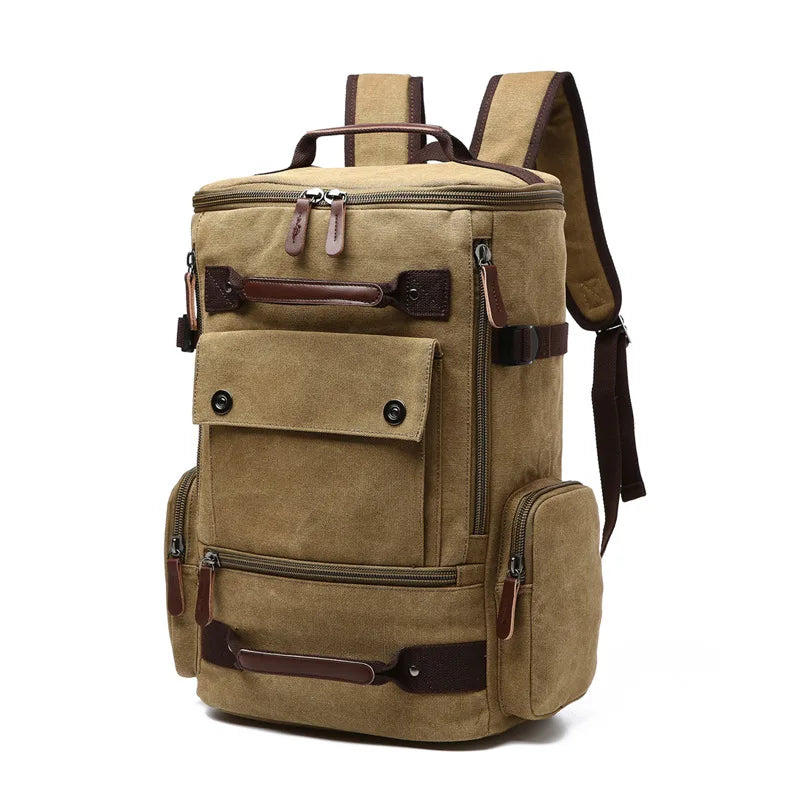 ZUOLUNDUO High Capacity Casual Canvas Travel Backpack Vintage Backpack Men's Backpacks