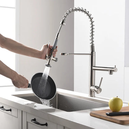 High Quality Contemporary Design Commercial Kitchen Faucet Wholesale Deck Mounted Thermostatic Single-Hole Brass Body Ceramic