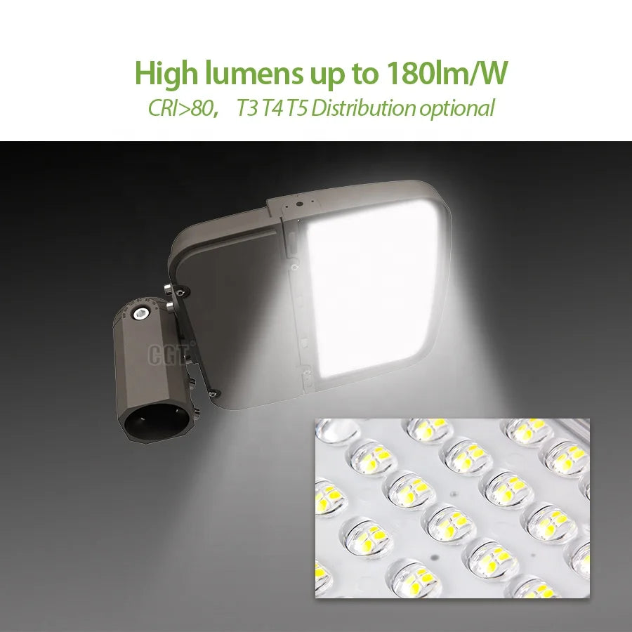 100-277V Power Selectable Aluminium Die Casting 100W 150W 240W IP66 Outdoor Exterior Road LED Pole Light With Photocell