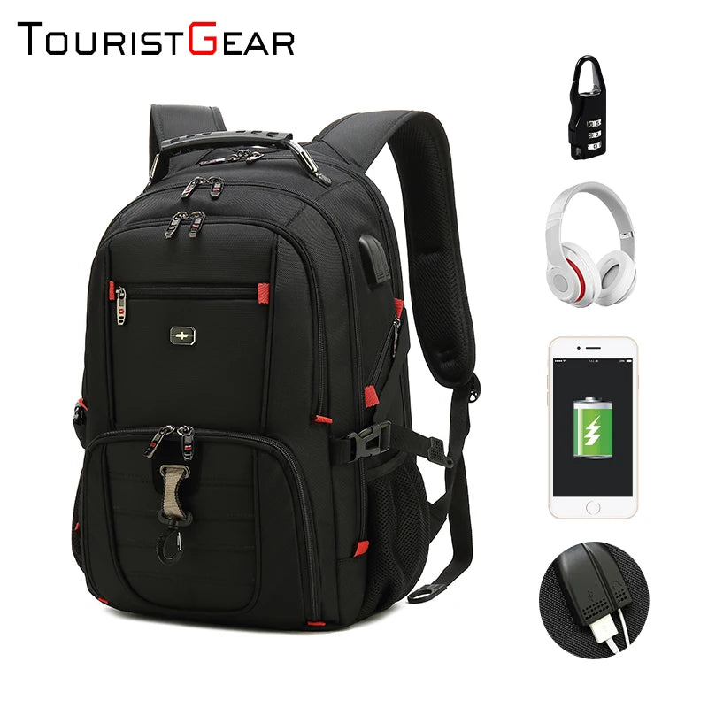 Promotional Anti-theft Travel Backpack for Men Business Backpack With USB Port Laptop Bag for Outdoor Activity, size - 19"