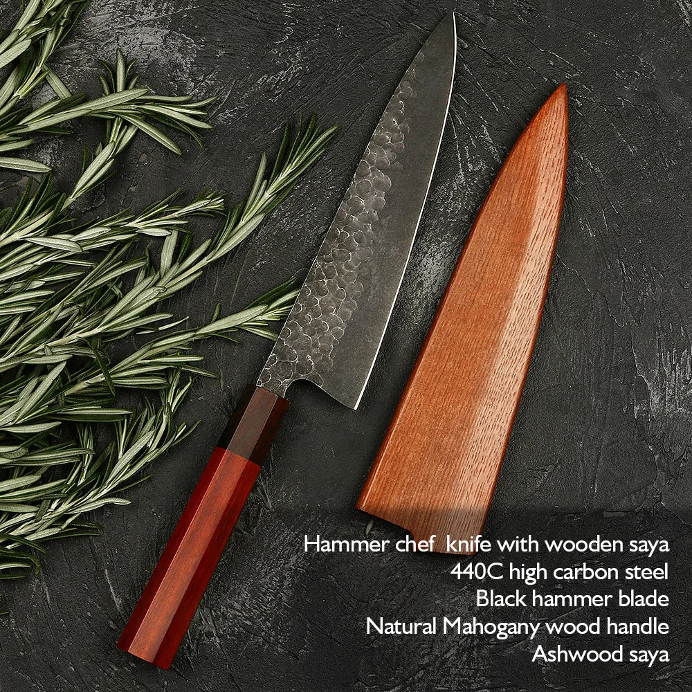 8inch Carbon Steel Hand Forged Chefs Knife