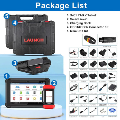 2025 New Arrival X431 Pad V Elite Full System OBD2 Scanner and J2534 Programmer Online Automotive Programming Tools for Cars