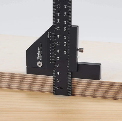 L-HT161 Multi Woodworking Sliding Gauge Aluminum Alloy Scribe Ruler Depth Gauge T-Square Scribing Measuring Tools Marking Gauge