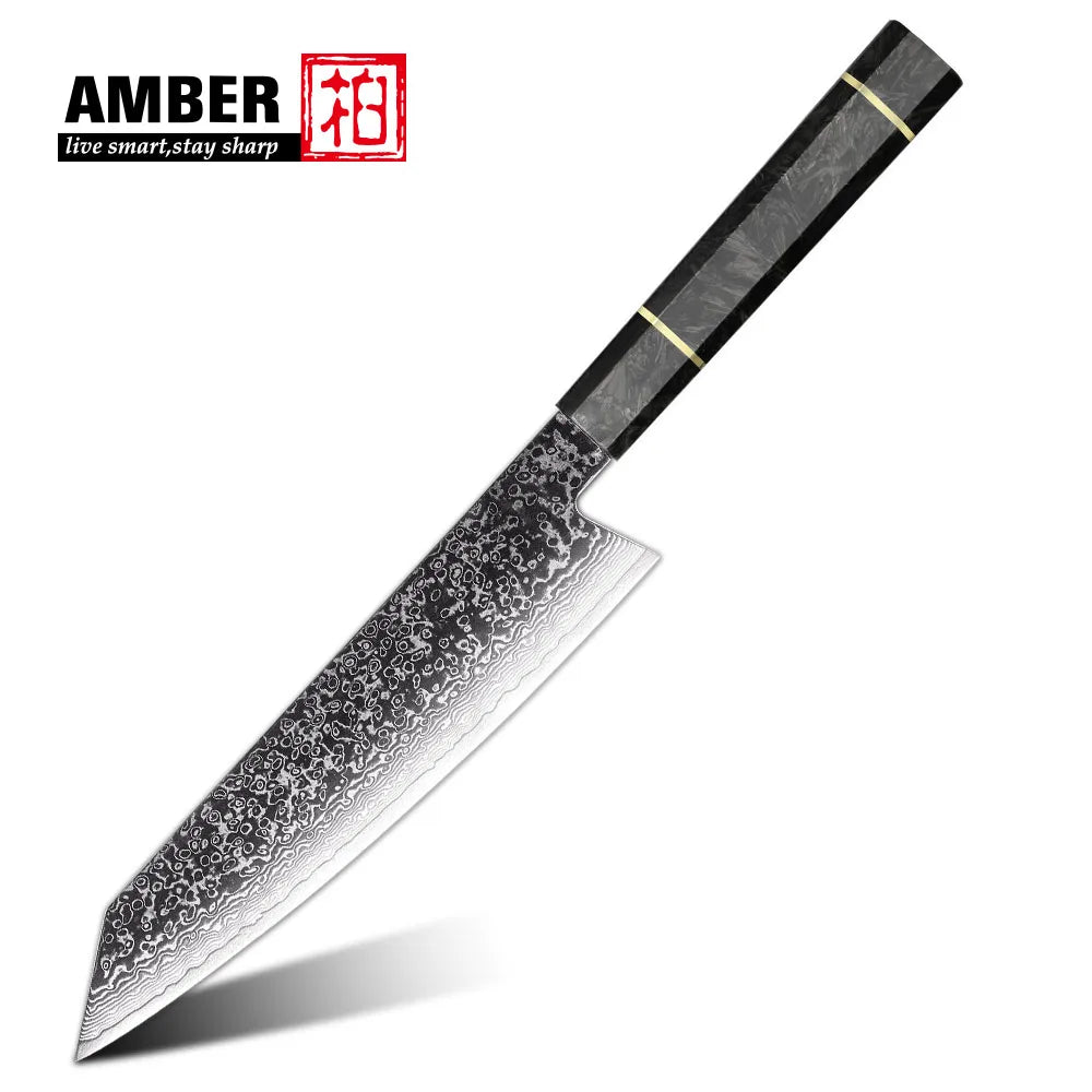 8 Inch Damascus VG 10 Kitchen Knife Set Japanese Kiritsuke Kitchen Knife with Carbon Fiber Handle
