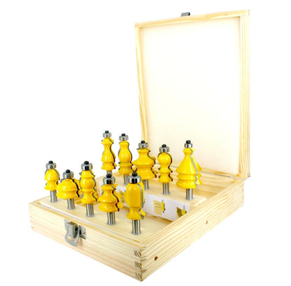 Kits012 10pcs Architectural Molding Router Bit Set - 8mm 12mm 12inch Line Knife Woodworking Cutter Tenon Cutter for Woodworking