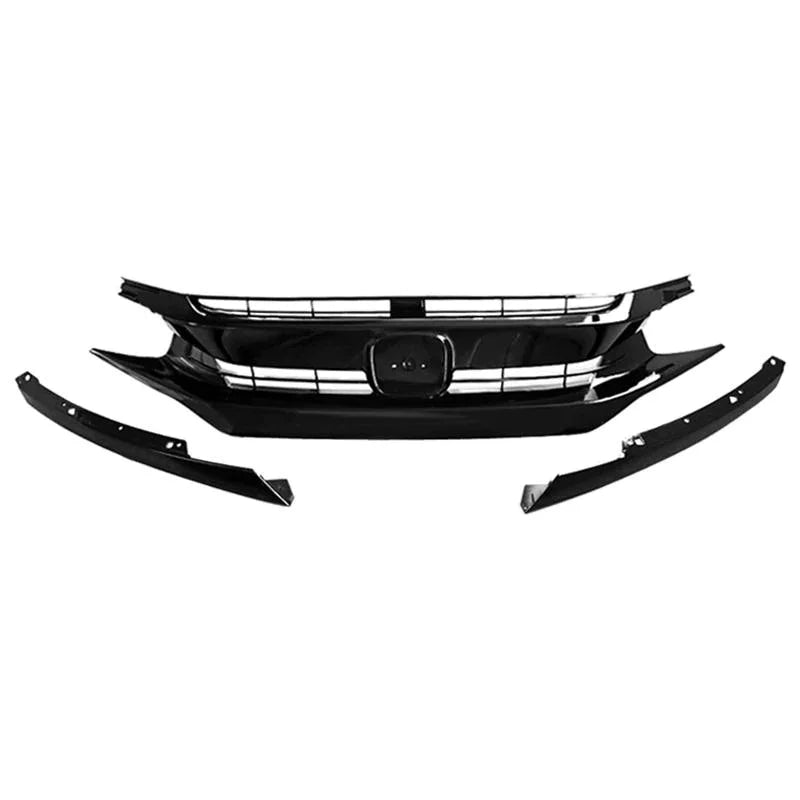 OEM Black Front Grille for 16-18 Honda Civic Sedan/Hatchback Origin Quality