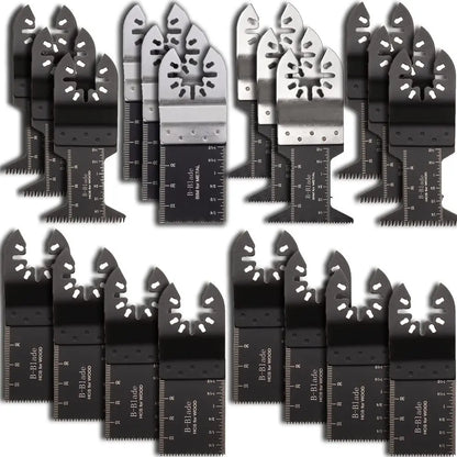 Professional Quick Release 20pcs Pack Multi Tool Oscillating Multitool Saw Blades Set for Cutting Wood, Plastic and Metal
