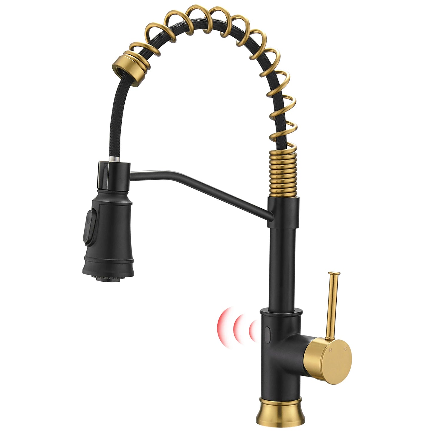 For FLG Gold Black Kitchen Faucet Smart Automatic Touchless Brass Tap Single Handle Pull-out Kitchen Sink Faucets Sensor Technol