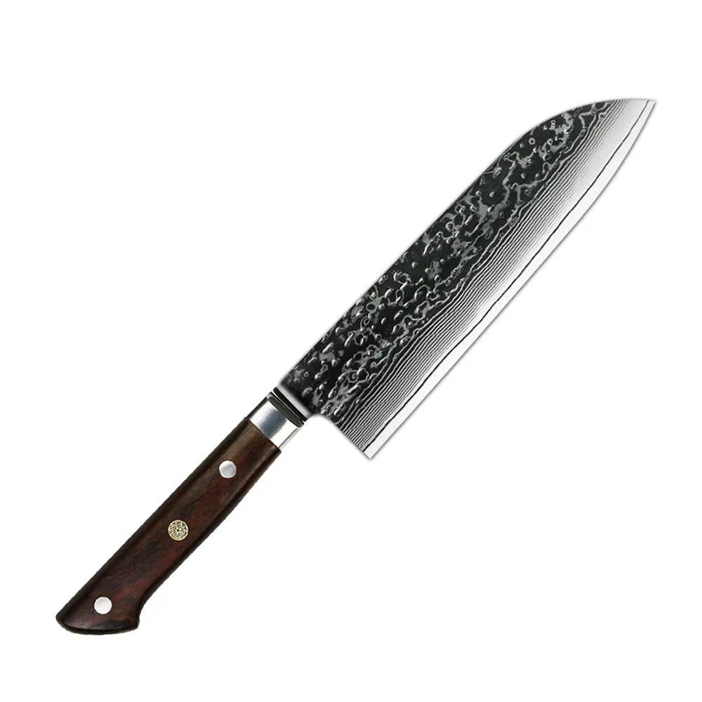 Guarantee High Quality 67 Layers VG10 Damascus Steel Santoku Utility Japanese Kitchen Knives with Wooden Handled