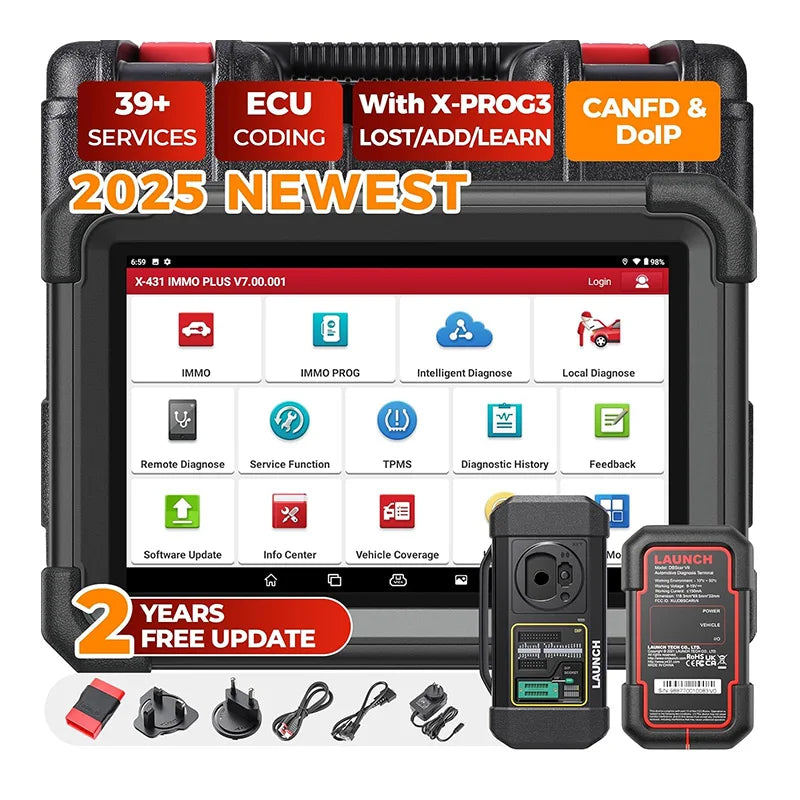 2025 Launch X431 IMMO PLUS Key Programming Car OBD2 Scanner ECU Coding Automotive Diagnostic Tool Vehicle Engine Analyzer