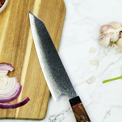 Yangjiang Amber Japanese High Quality Damascus 67 Layers Vg10 Steel 8 Inch Kitchen Kiristuke Knife with Splate