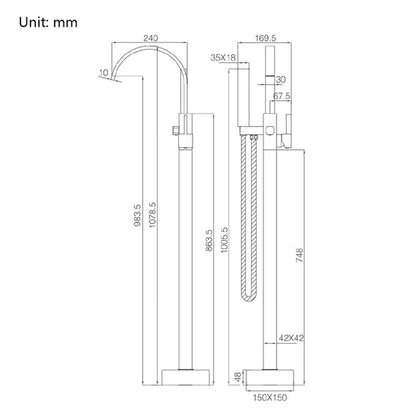 Matte Black Stand Bathtub Luxury Bathroom Free Floor Standing Bathtub Faucet Mixer Shower Design Brass Modern Outer Carton Box