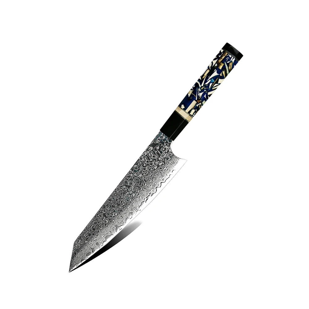 Yangjiang Amber 2021 Newly Designed Damascus 67 Layers Vg10 Steel 6 Inch Kitchen Kiristuke Knife with Buffalo Horn and Mammonth