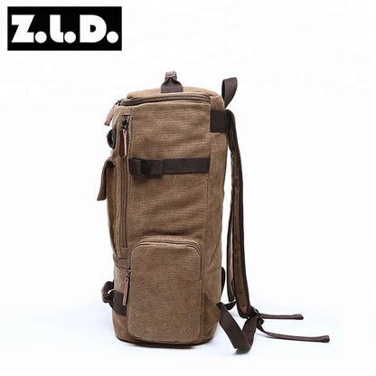 ZUOLUNDUO High Capacity Casual Canvas Travel Backpack Vintage Backpack Men's Backpacks