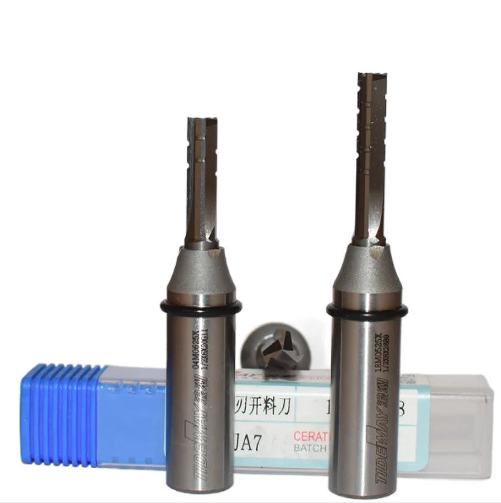 Tideway Industrial Grade TCT 3 Flute 1/2 Inch Shank Straight Milling Cutter Tungsten Carbide End Mill for Woodworking