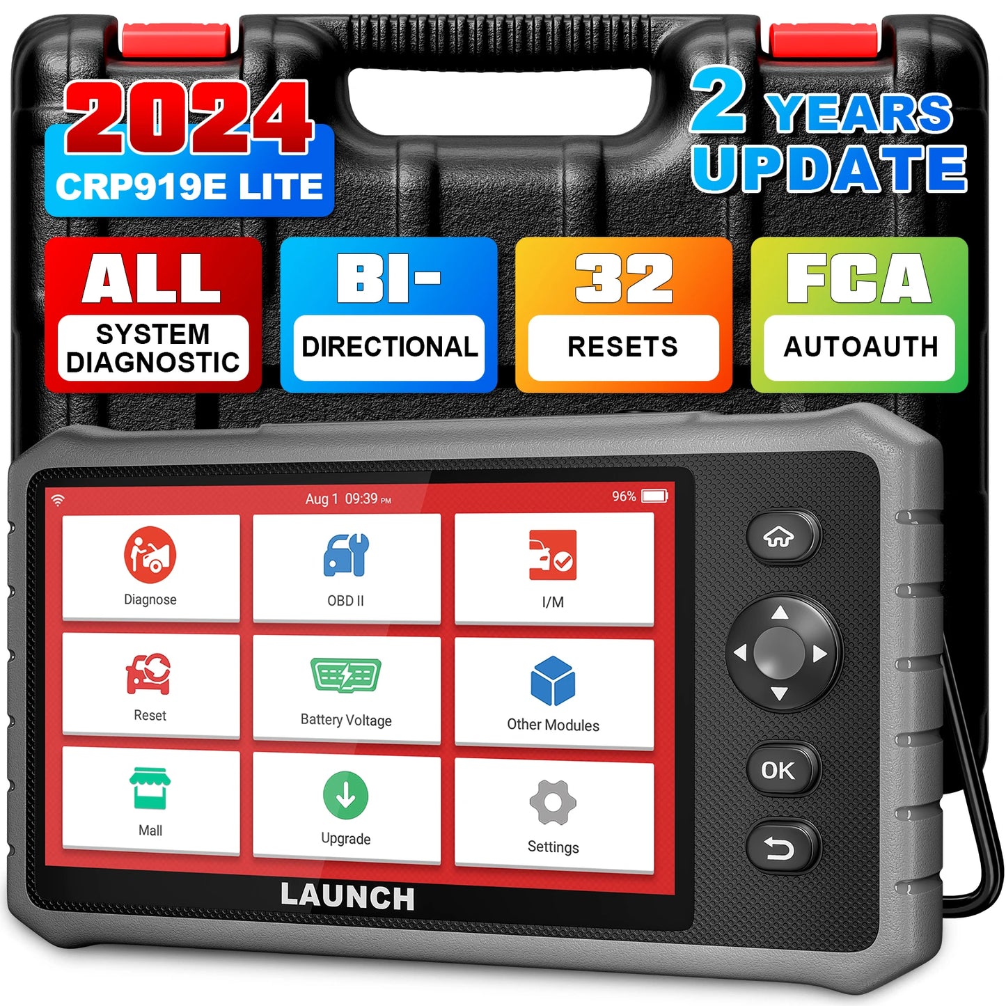USA EU Warehouse for Launch CRP919E Lite Full System OBD2 Car Diagnostic Scanner Bi-Directional with 28 Resets Engine Analyzer